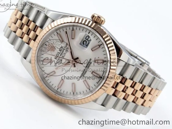 MiroTime 1222 DateJust 36 126231 APF 1:1 Best Edition 904L Steel White Sitck Dial on SS RG Jubilee Bracelet VR OnTrend 1589